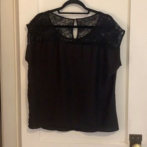 Guess silk black lace top